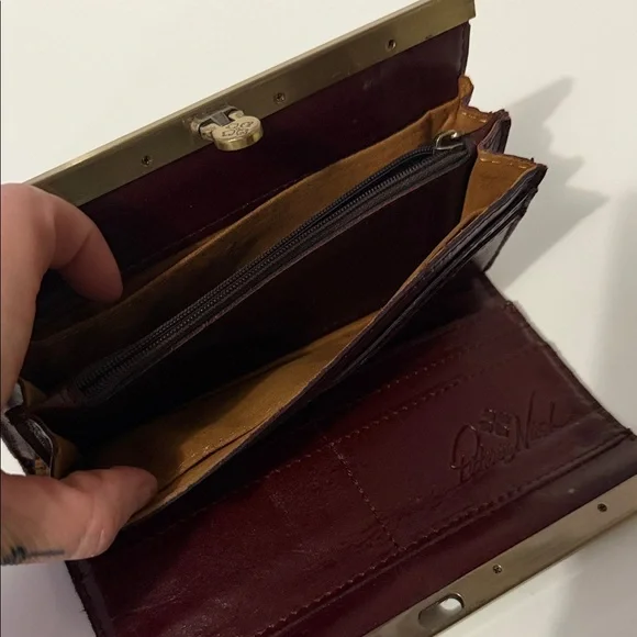 Patricia Nash Burgundy Leather Frame Wallet - Picture 5 of 9